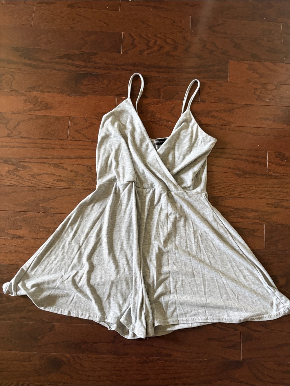 PrettyLittleThing Light Gray Wrap-Front Cami Romper